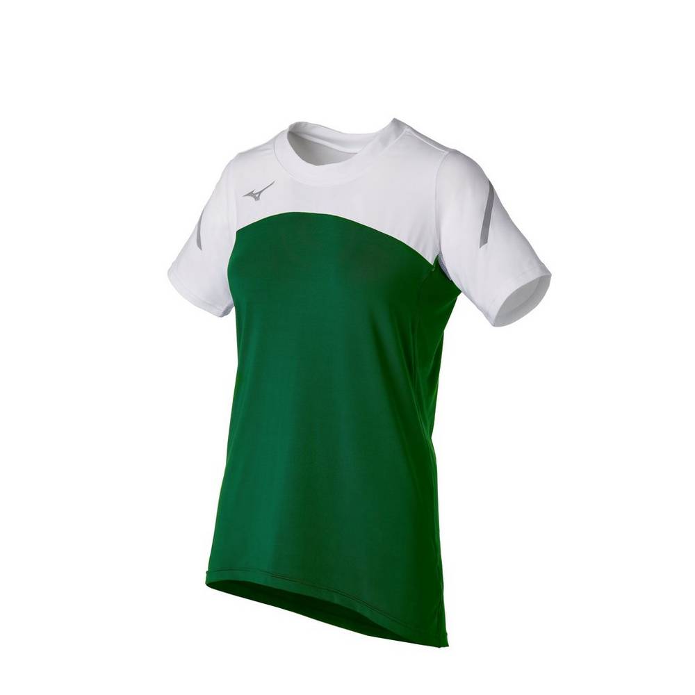 Mizuno Women's Techno VII Short Sleeve Jersey Green/White (440682-CTL)